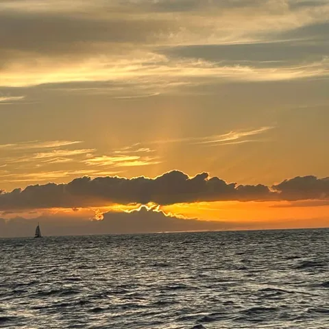 Sunset over the water off Waikiki