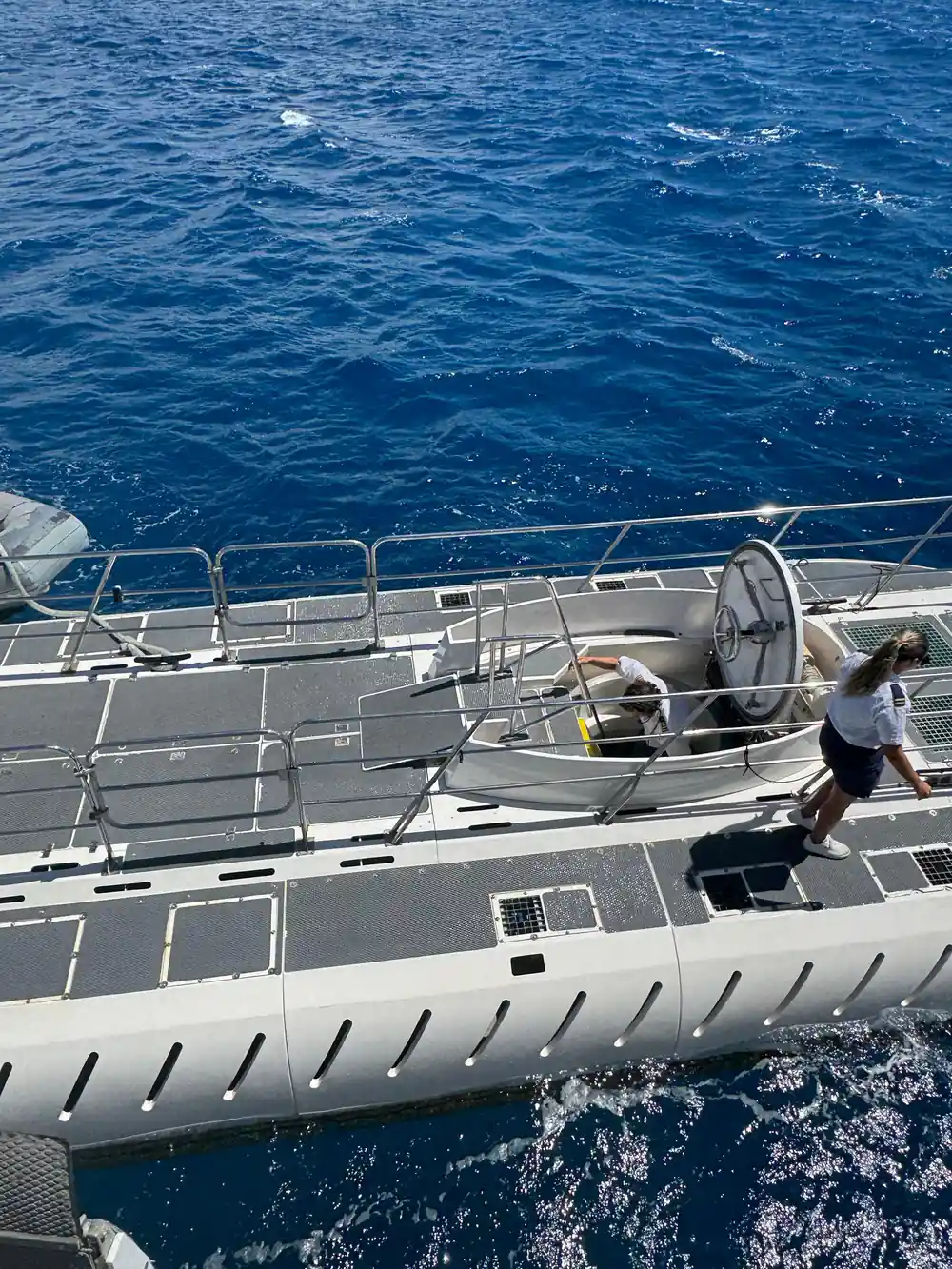 Crew on the deck of the submarine at the surface